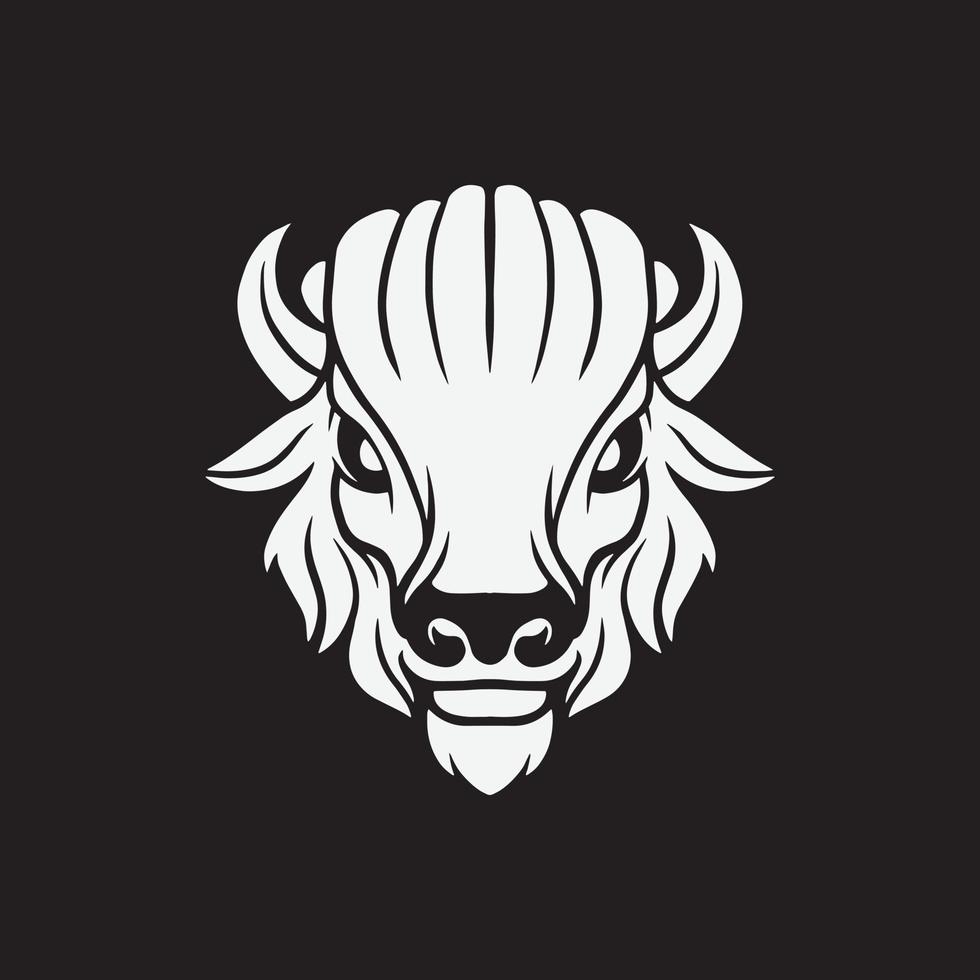 vector illustration of a Bison. Animal head Design for logo and T shirt design