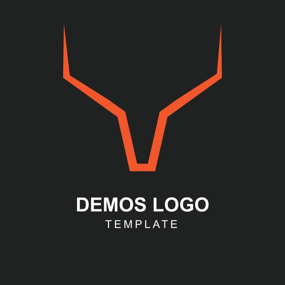 demos logo template. luxury, exclusive, premium, and elegant icon identity design for corporate, company, etc. outlined demos head in vector art.