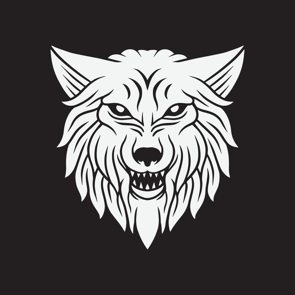 ilustración vectorial de un lobo. diseño de cabeza de animal para diseño de logotipo y camiseta vector