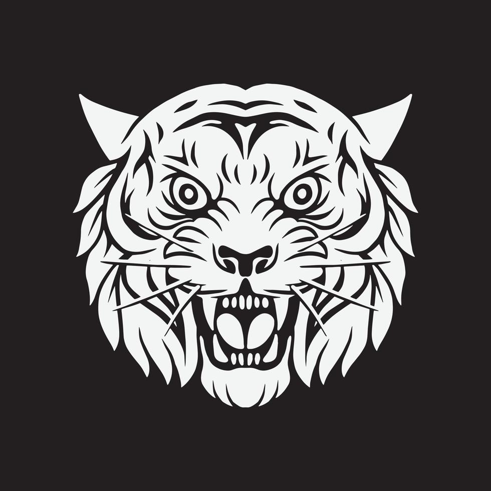 ilustración vectorial de un tigre. diseño de cabeza de animal para diseño de logotipo y camiseta vector