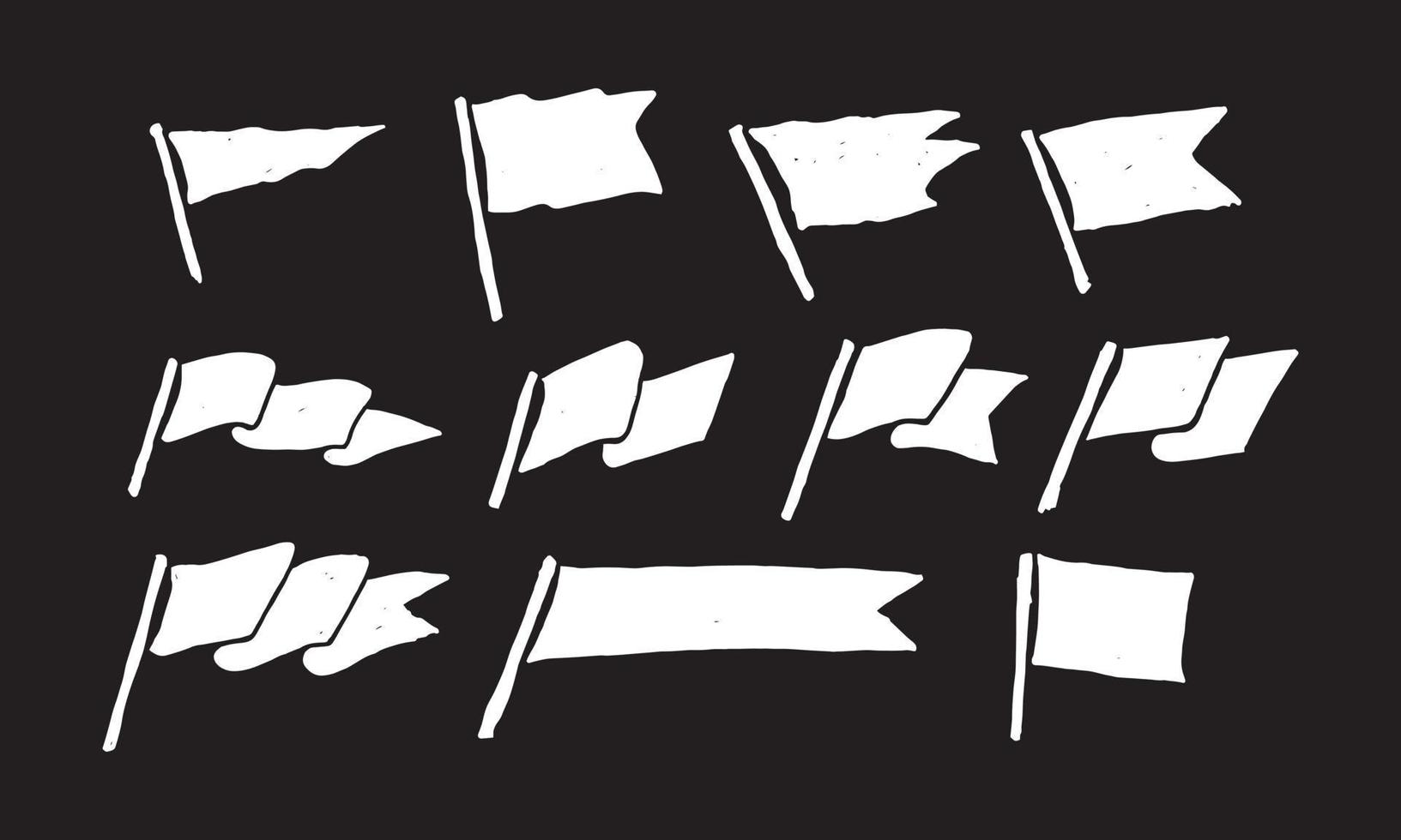 ilustración vectorial de la bandera de la vieja escuela. conjunto de colección de banderas ondeando. dibujo dibujado a mano para elementos gráficos creativos. vector