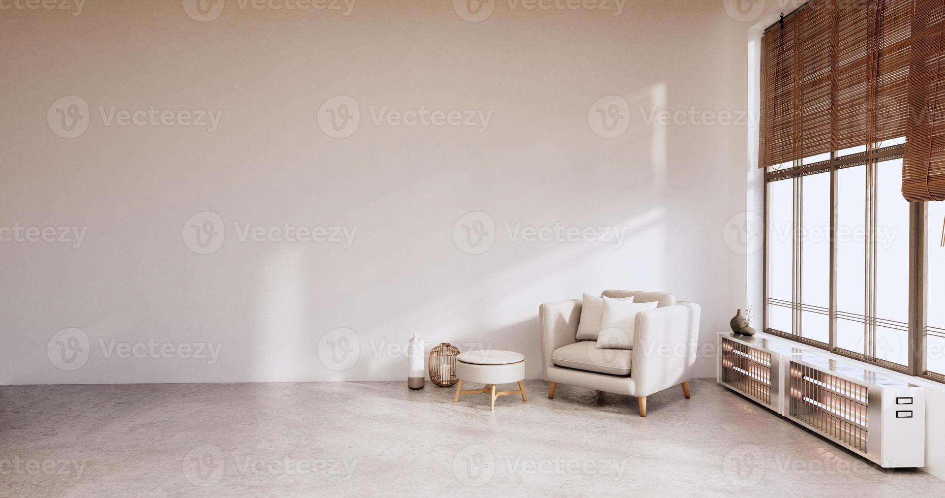 Modern living room minimalist design, 3d rendering photo