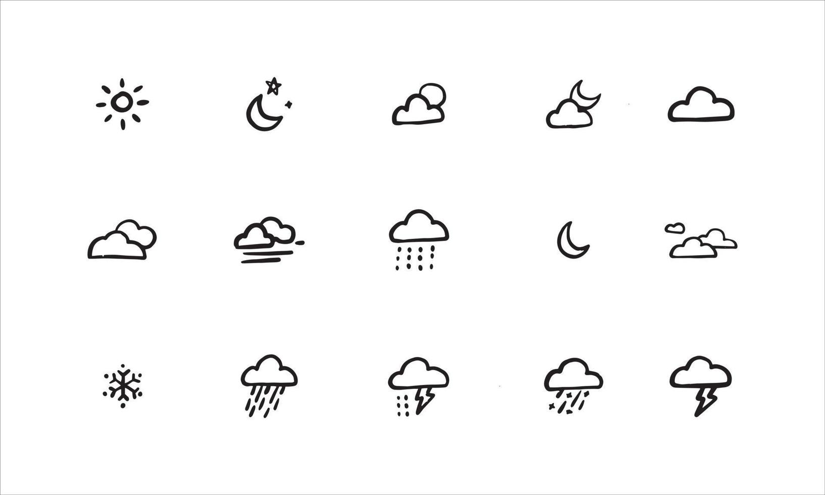 set of weather icon. simple icon for sunny, cloudy, rainy, etc. illustration for weather forecast, campaign, poster, and many more. vector