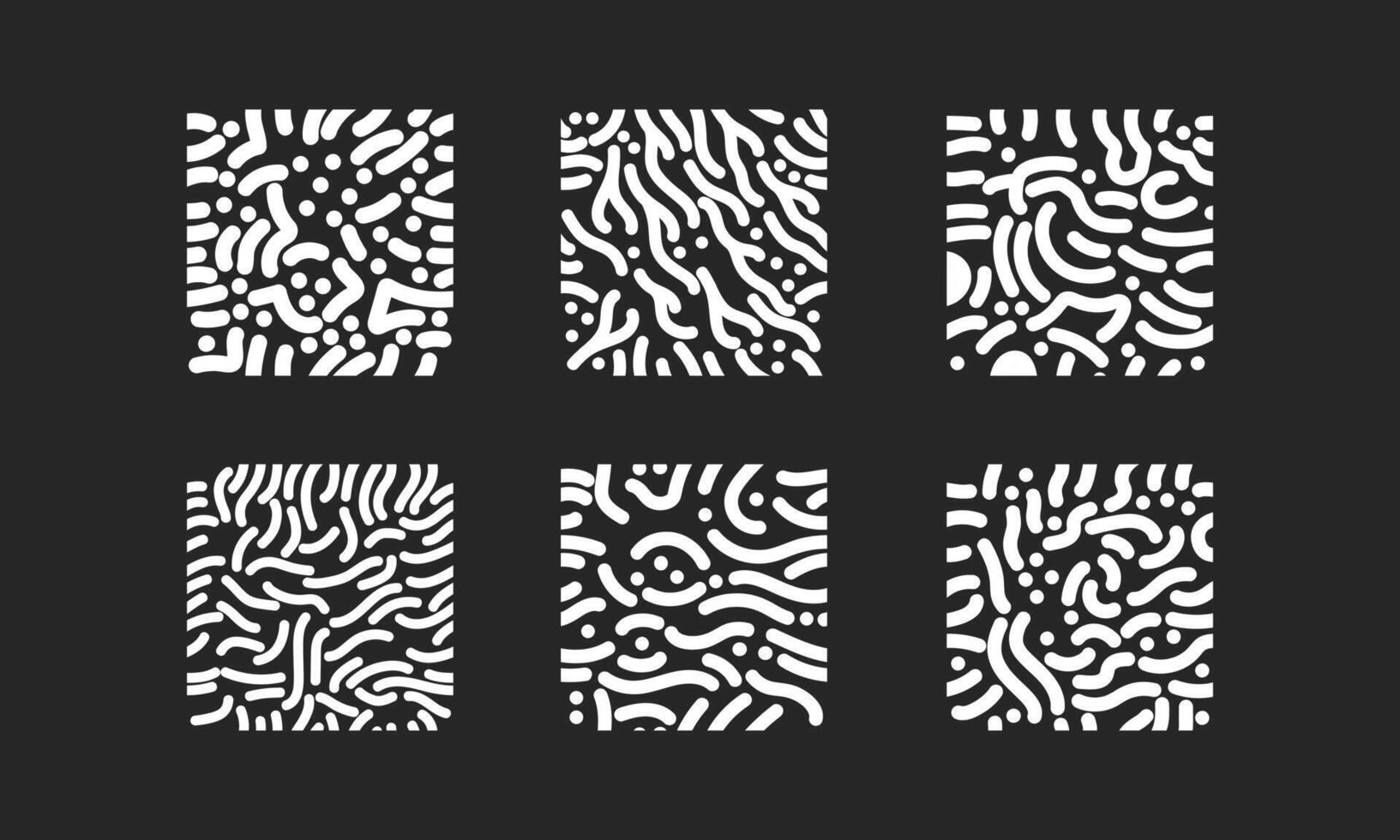 set of abstract lines seamless pattern for fabric, backdrop, wallpaper, product packaging, art print, etc. creative texture illustration element in vector graphic design on black background.