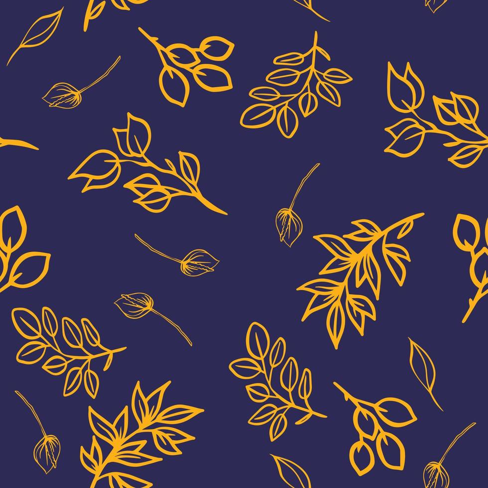 floral seamless pattern made from leaves, branch, flowers, and plants. colorful texture for print, fabric and textile, background, etc. element decoration in vector. vector