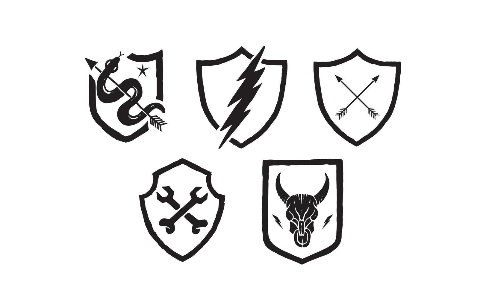 Old School Badge Logo Design, emblem for classic style community. vector