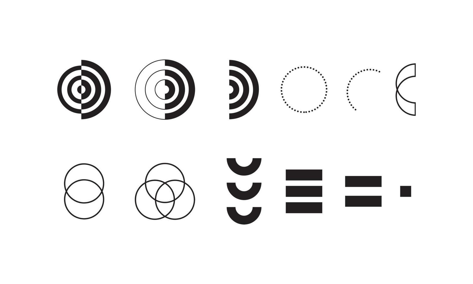 set of circle designs for icons and symbols. Vector circles for trendy and future design elements