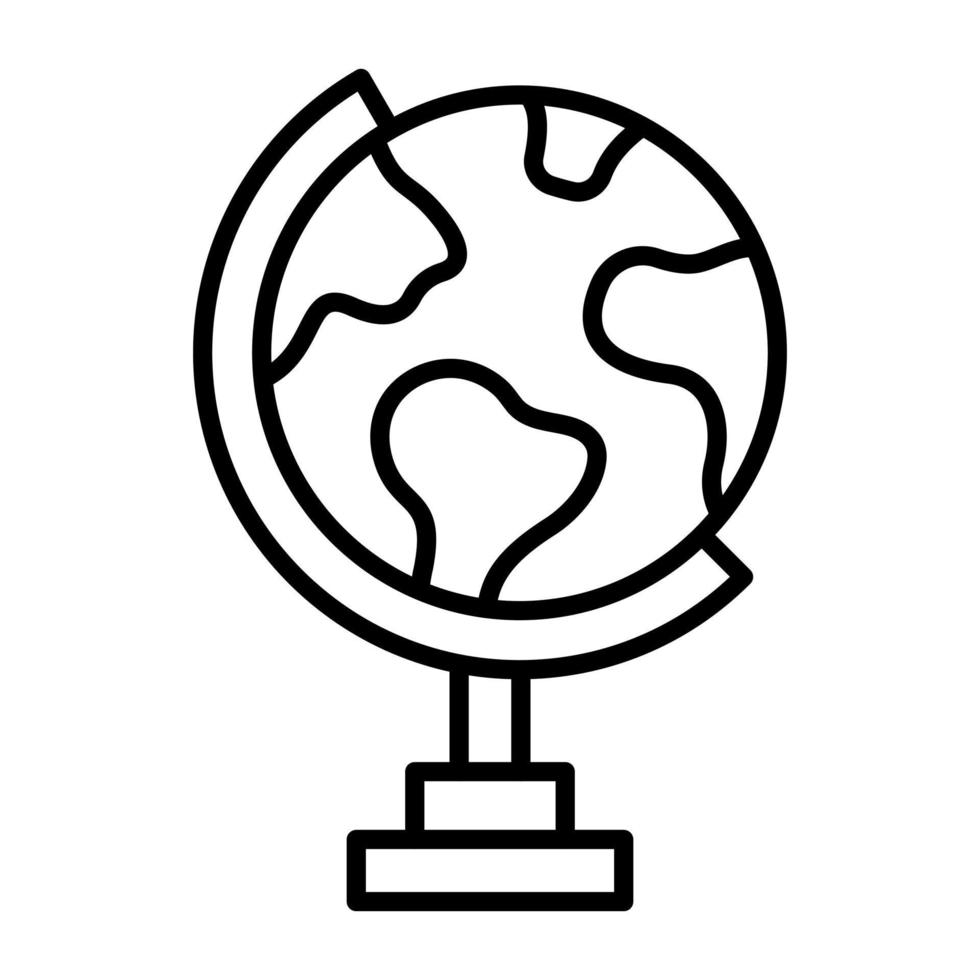 Globe Stand Line Icon vector