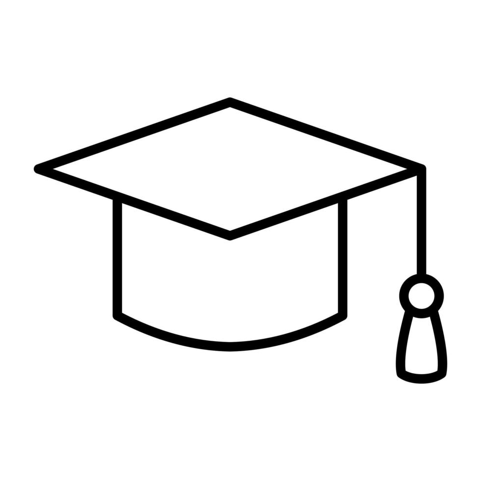 icono de línea de sombrero de graduación vector