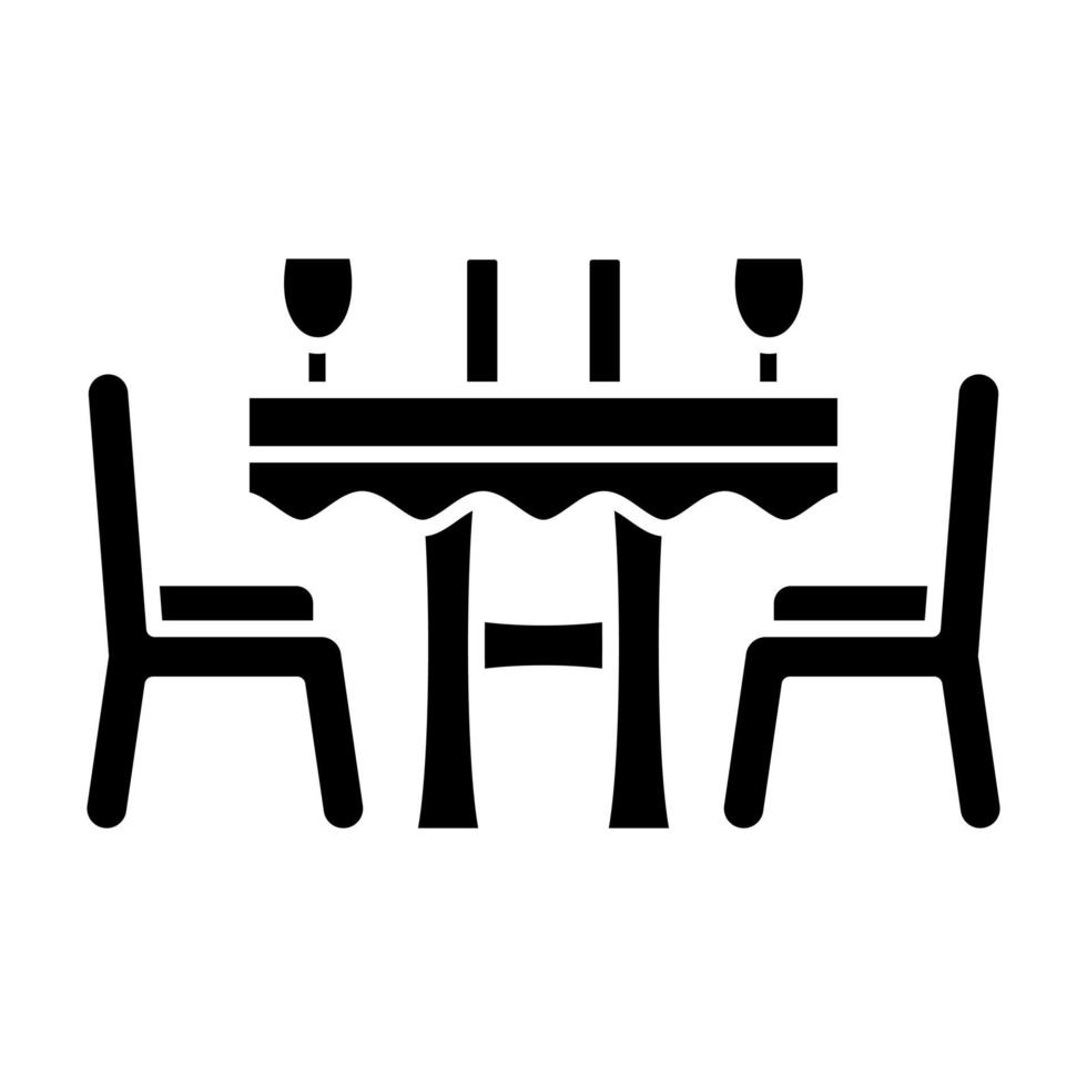 Dinner Table Glyph Icon vector