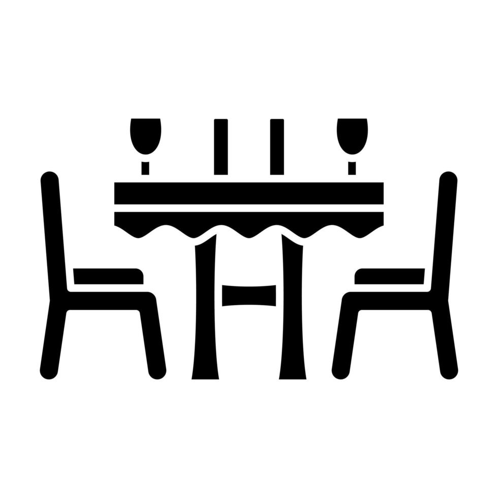 Dinner Table Glyph Icon vector