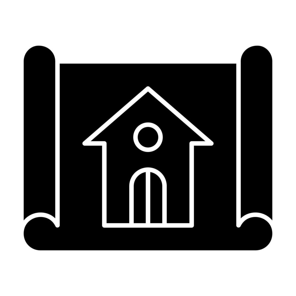 Blueprint Glyph Icon vector