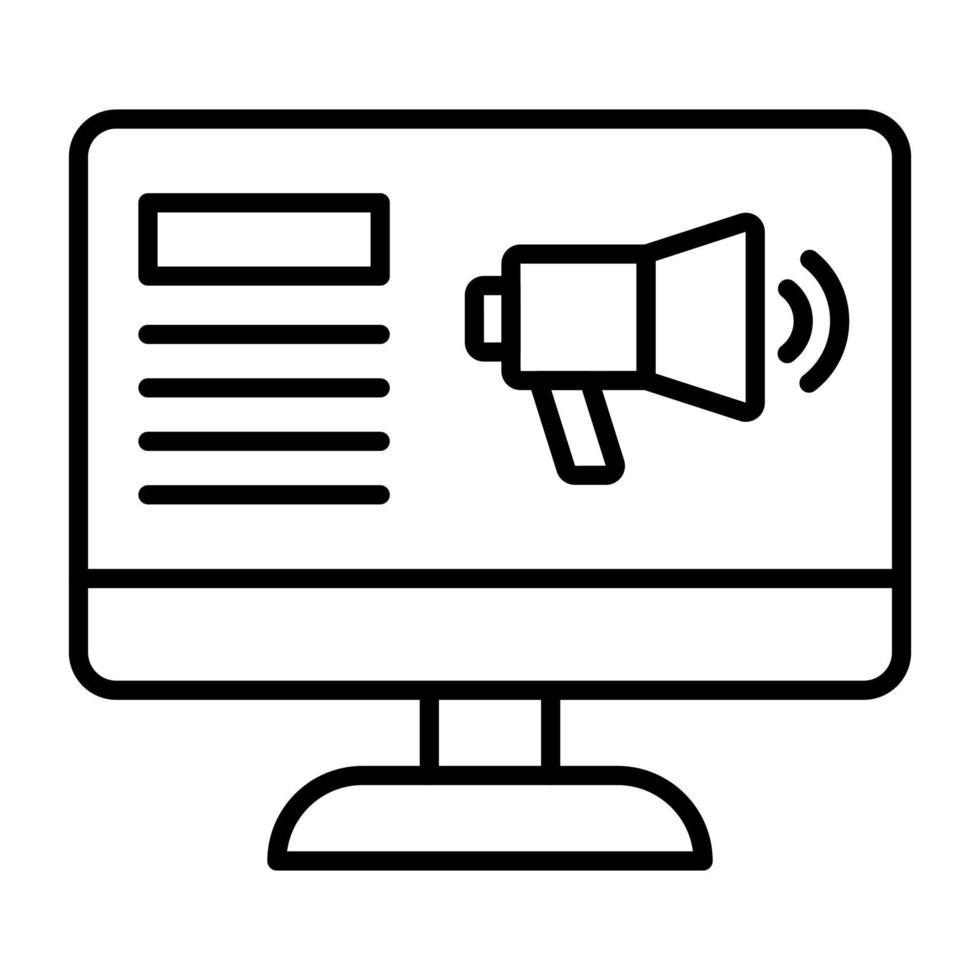 Online Ads Line Icon vector
