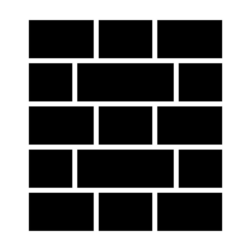 Brick Wall Glyph Icon vector