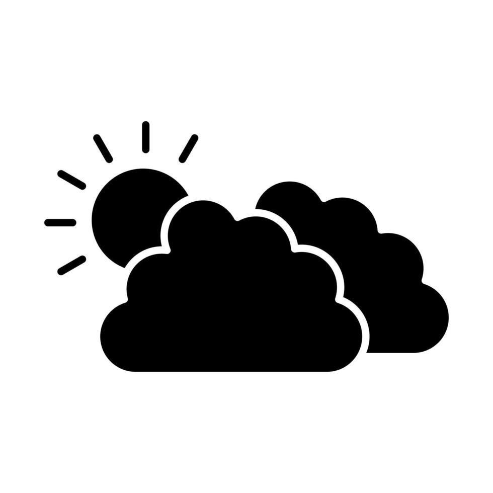 Cloudy Weather Glyph Icon vector