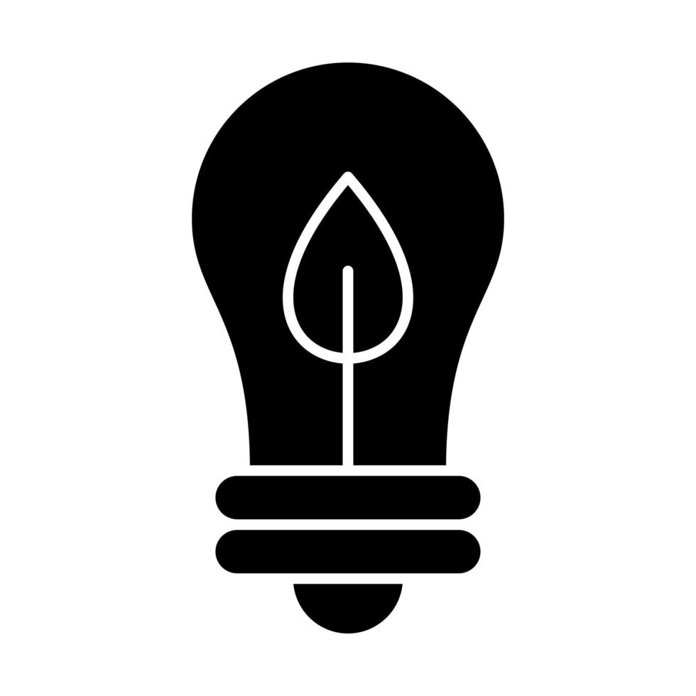 Eco Bulb Glyph Icon vector