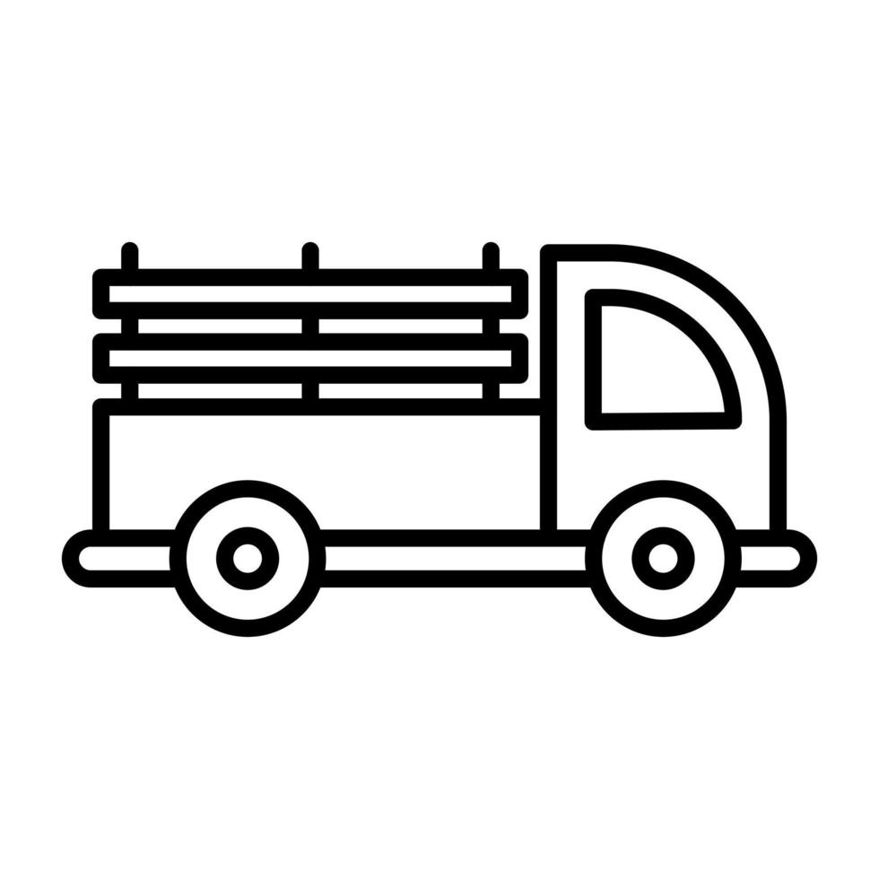 Pickup Truck Line Icon vector