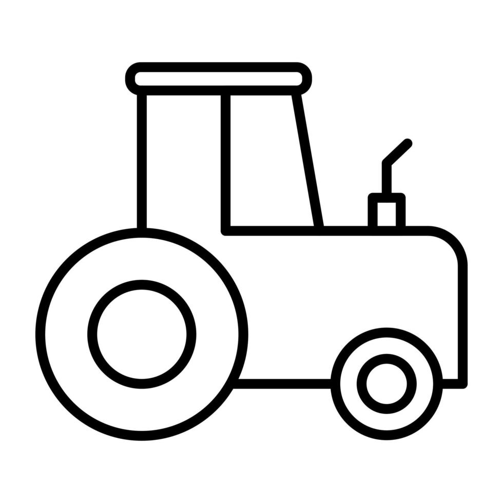 icono de línea de tractor vector