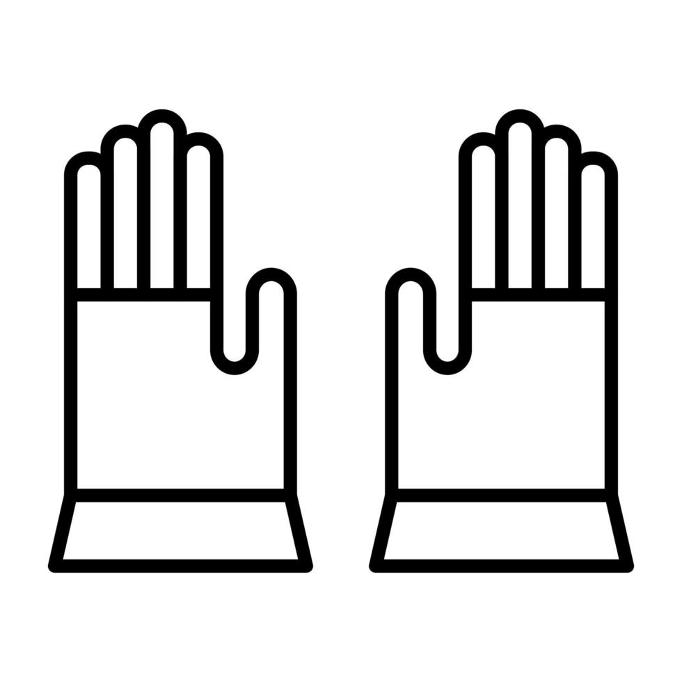 icono de línea de guantes de mano vector