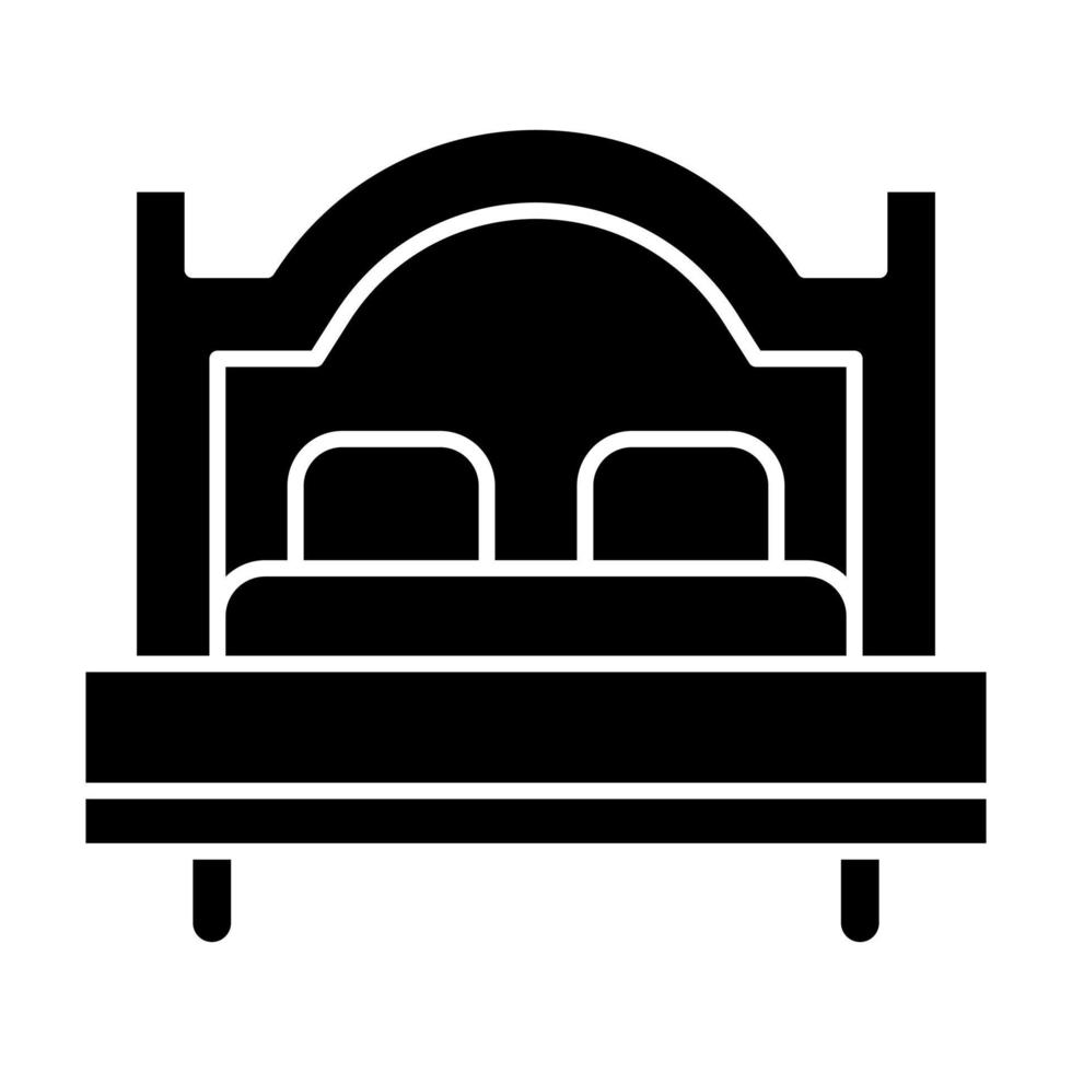 icono de glifo de cama vector