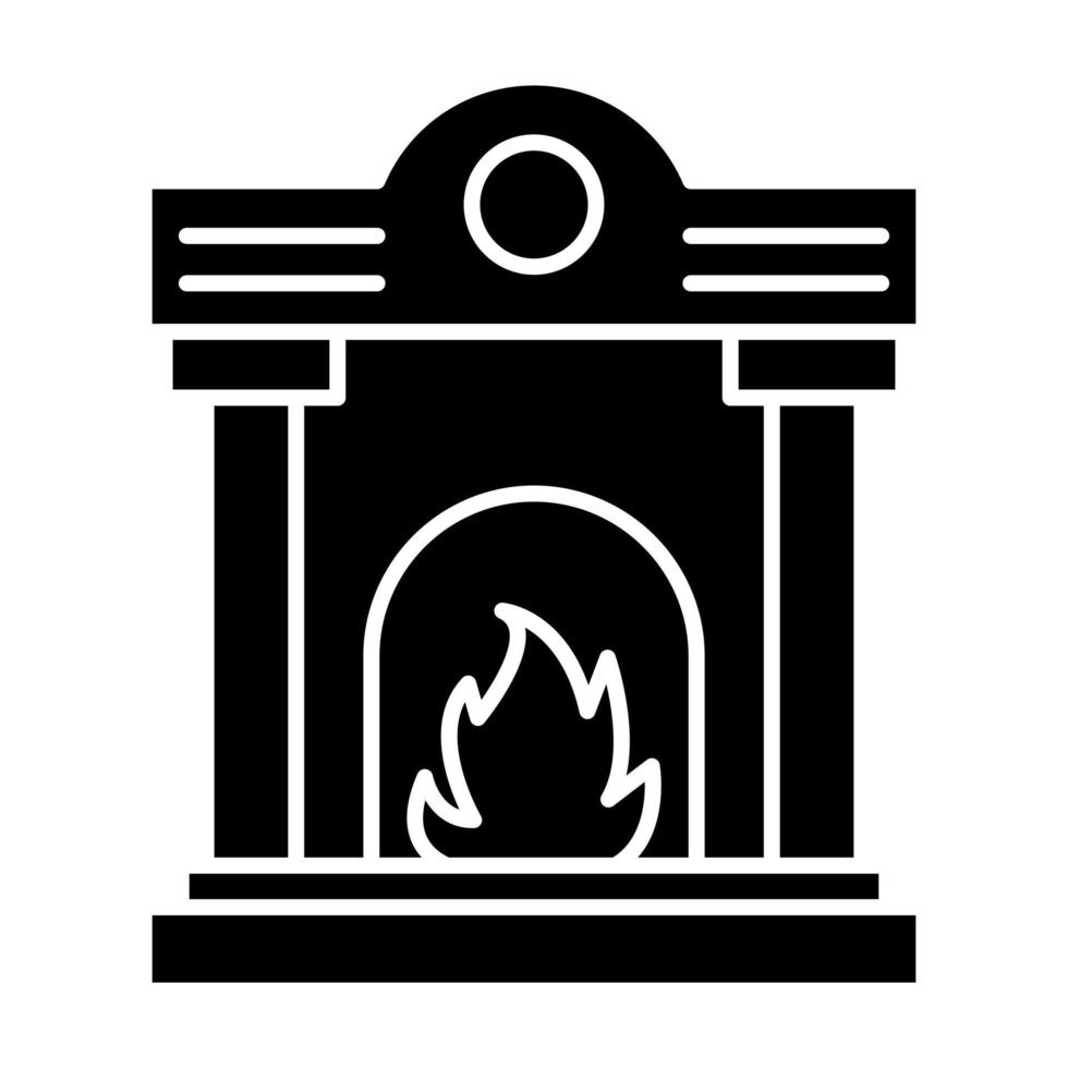 icono de glifo de chimenea vector