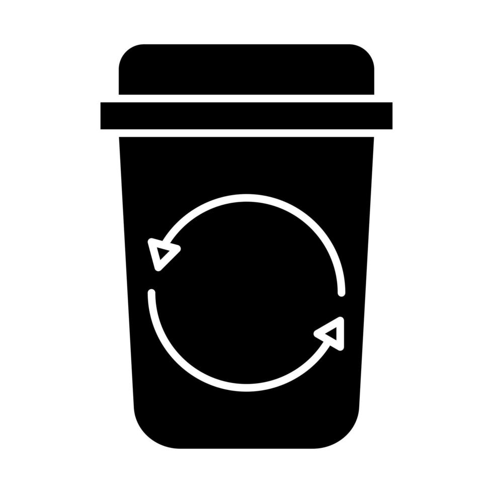 icono de glifo de papelera de reciclaje vector