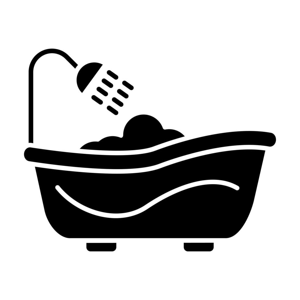 icono de glifo de bañera vector