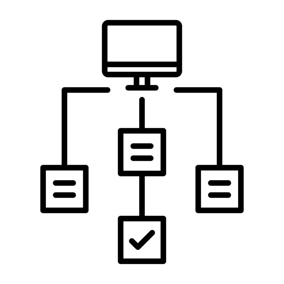 icono de línea de flujo de trabajo vector