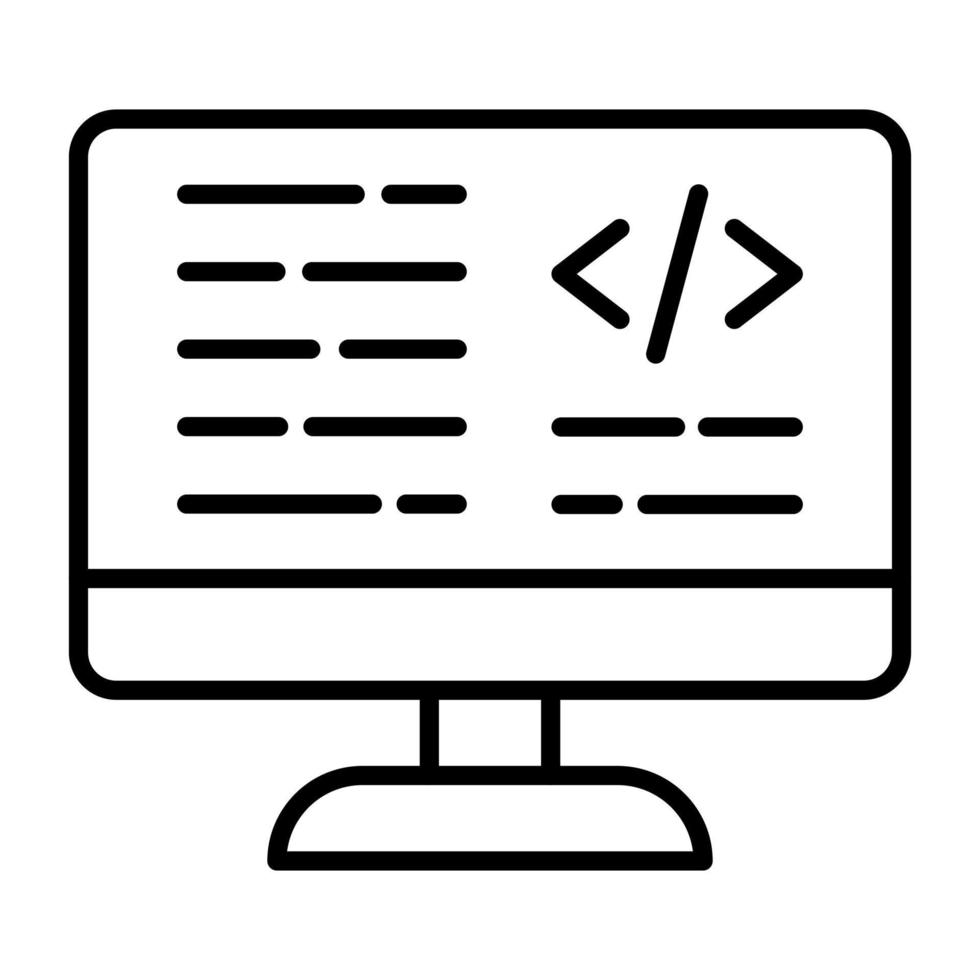 icono de línea de código css vector