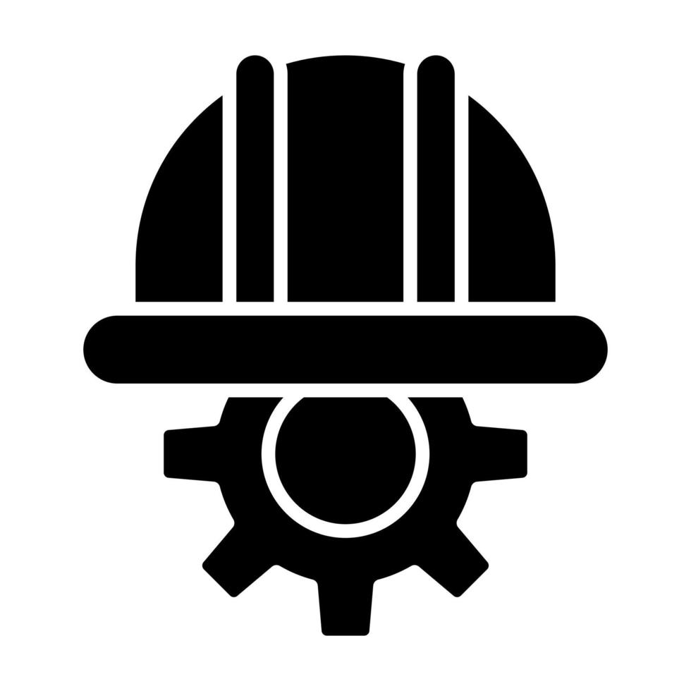 Automated Engineering Glyph Icon vector