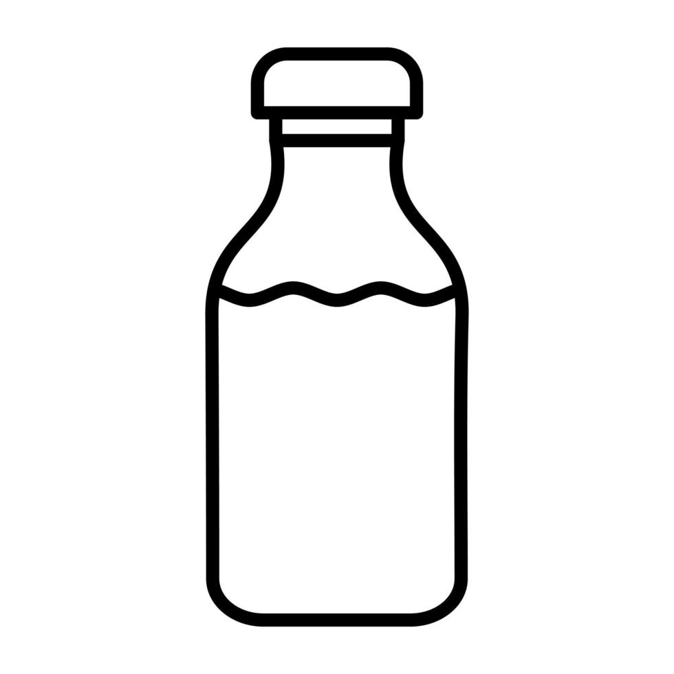 icono de línea de botella de leche vector