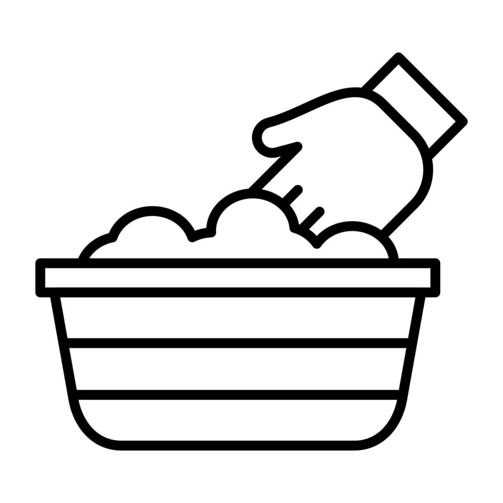 Hand Washing Clothes Line Icon vector