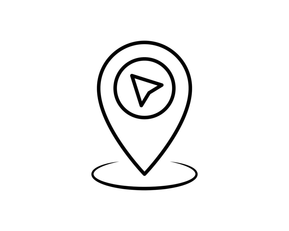 Pin map line icon. Simple outline style. Location, journey point, gps, destination, marker, pointer concept for web and app design. Vector illustration isolated on white design. Editable stroke EPS 10