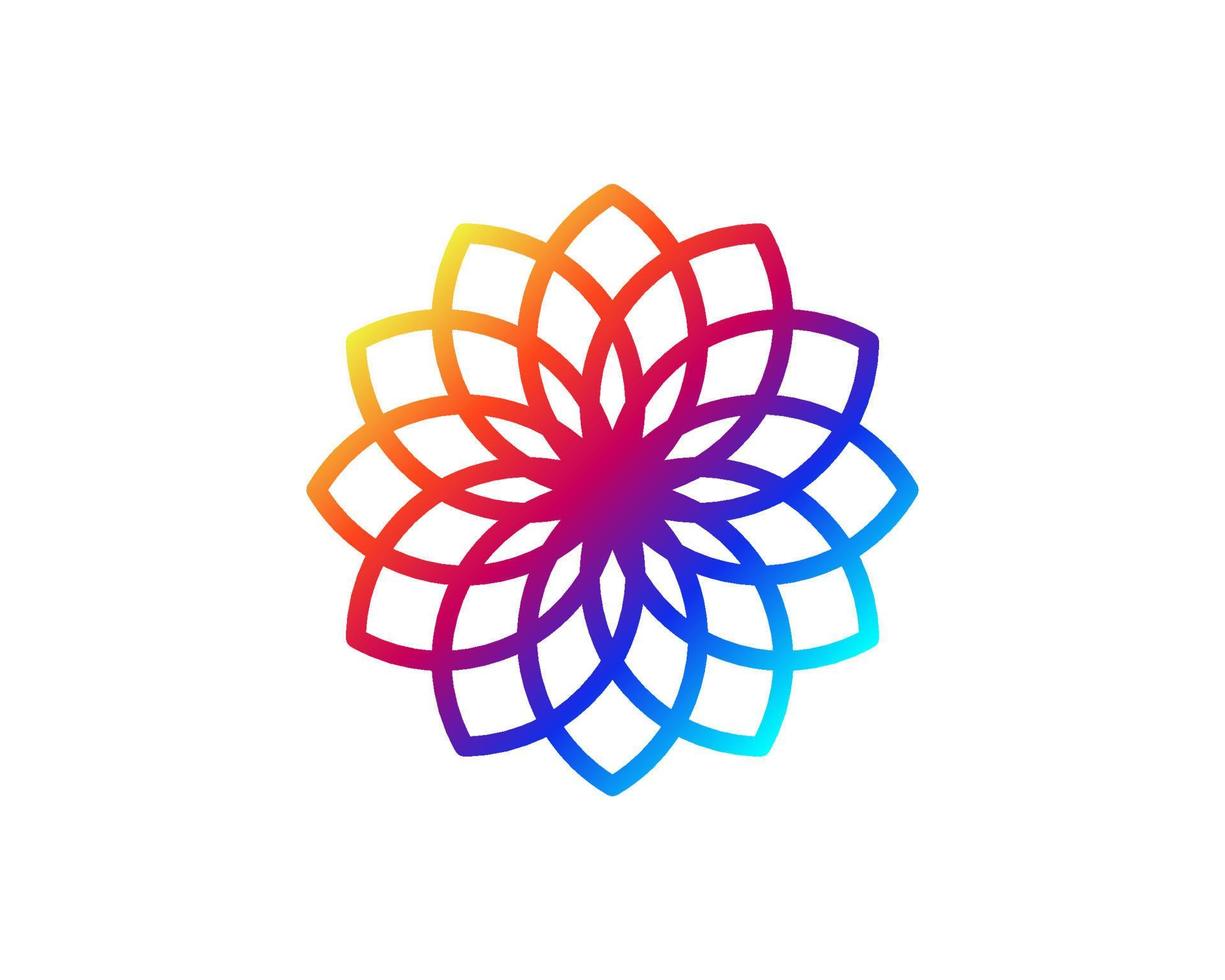Taiwanese flower outline icon. Taiwan. Plum blossom. Oriental custom. Asian item. Rainbow gradient symbol. Isolated vector stock illustration