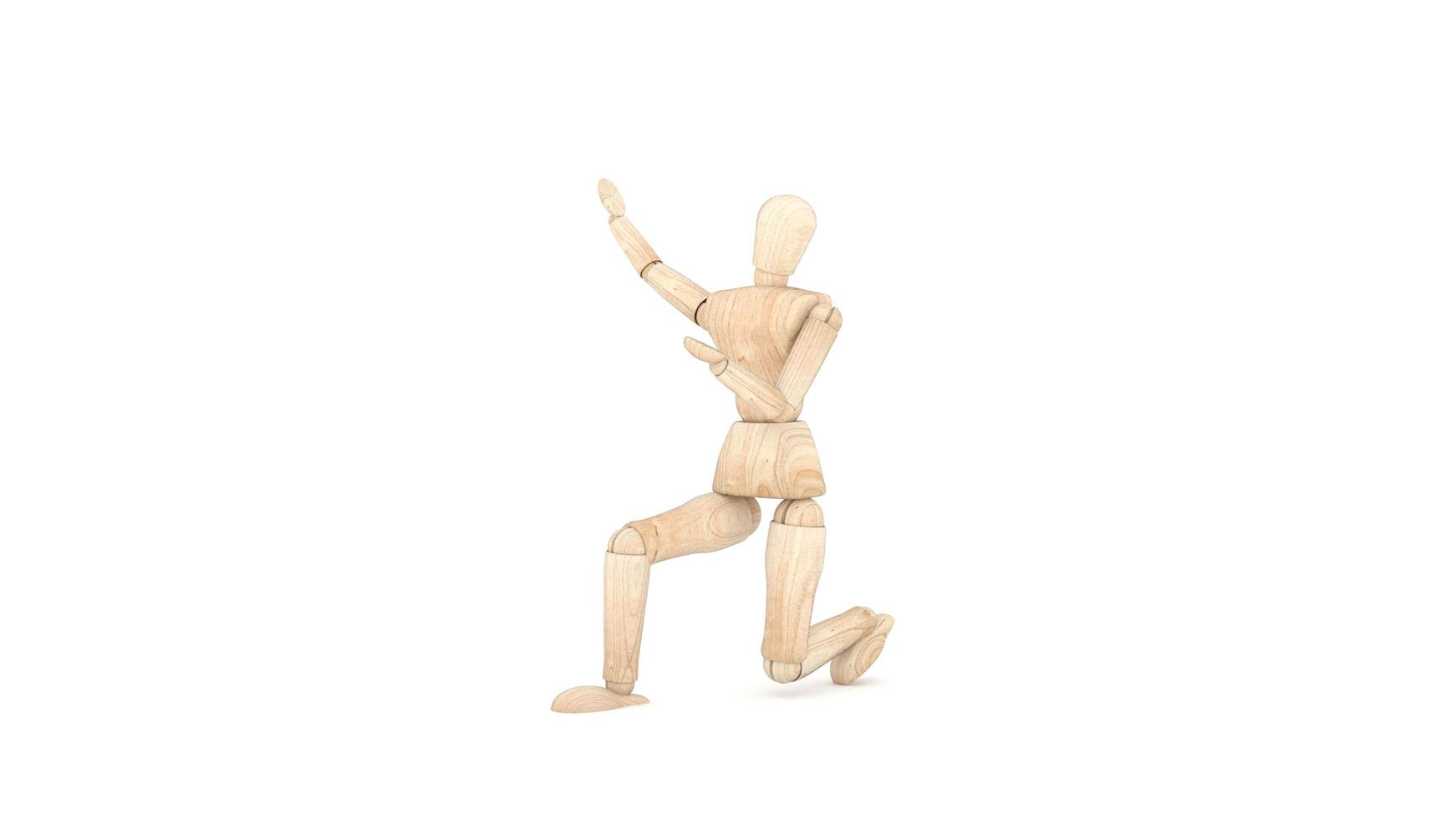 Stand Wooden Dummy. 3D rendering photo