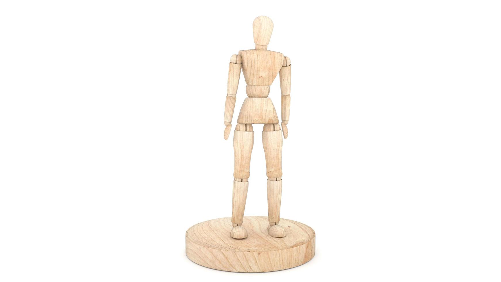 soporte de maniquí de madera, espectáculo, presente. Representación 3d foto