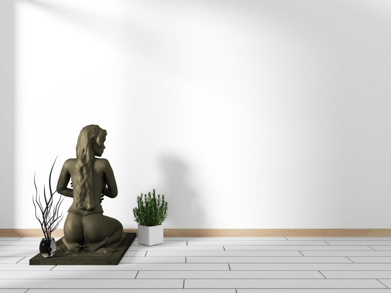 empty white room interior. 3d rendering photo