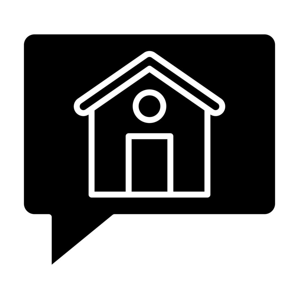 House Talk Glyph Icon vector