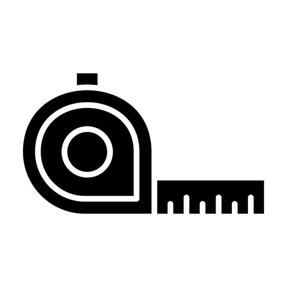 Measuring Tape Glyph Icon vector