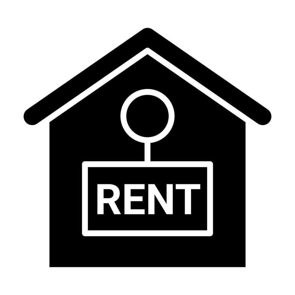 Rent House Glyph Icon vector