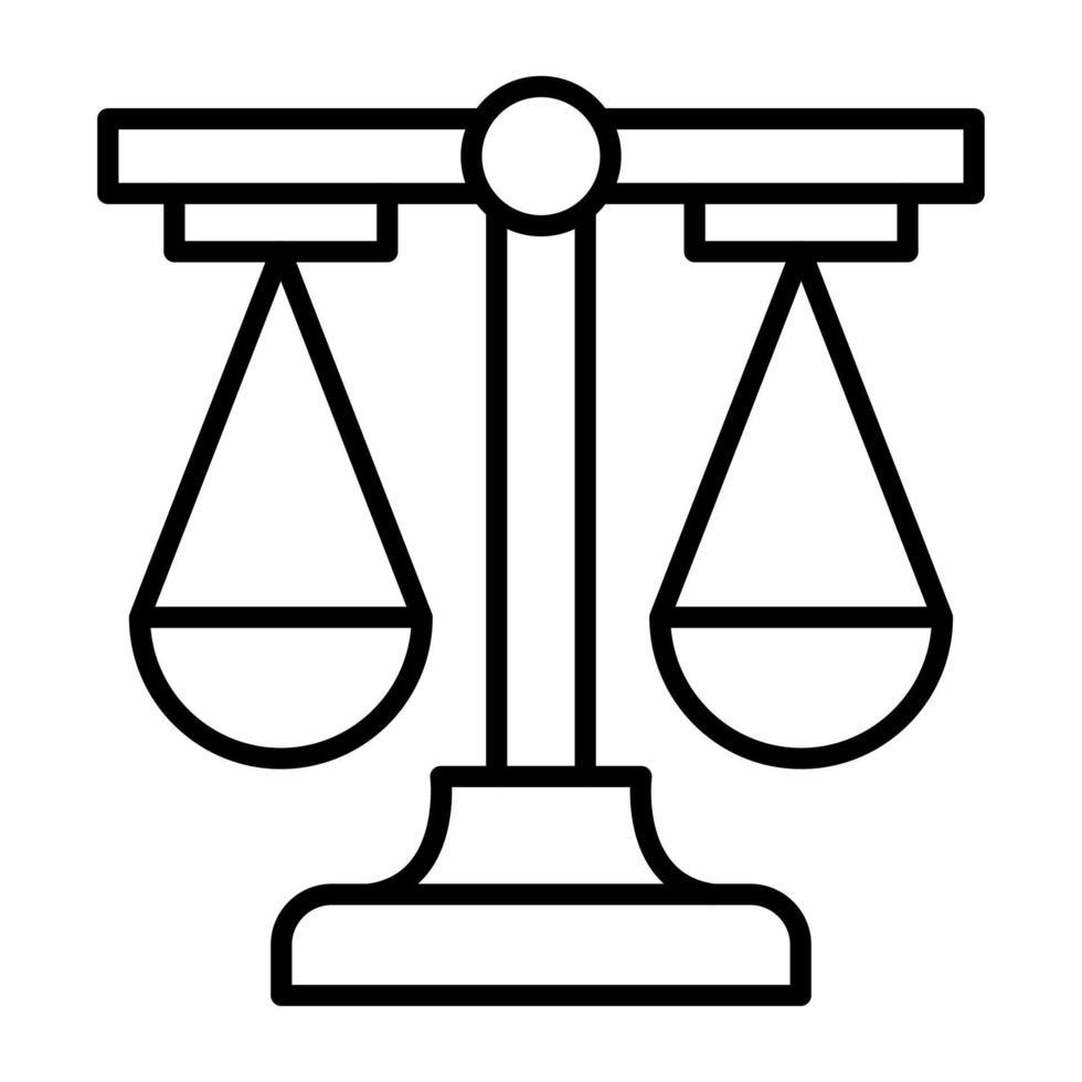 Law Scale Line Icon vector