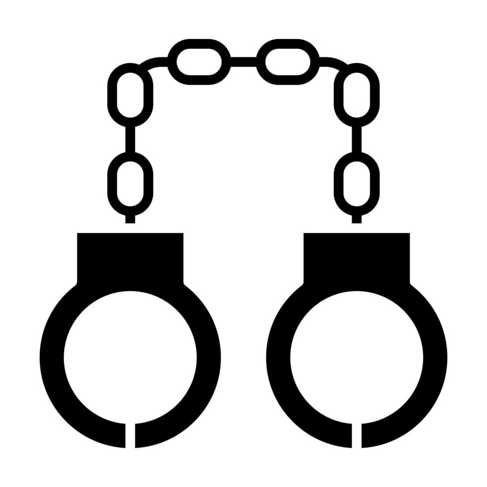 Handcuffs Glyph Icon vector