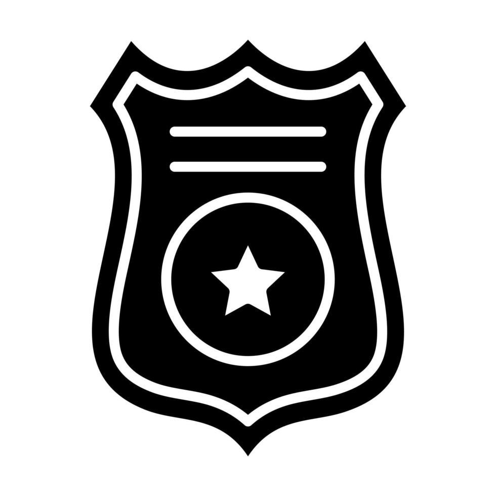 Police Badge Glyph Icon vector