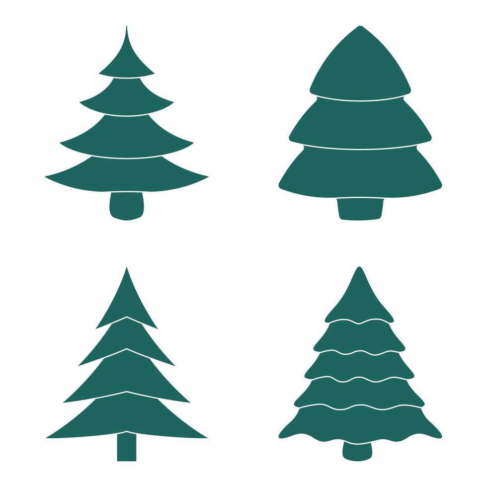 Green Christmas tree collection vector