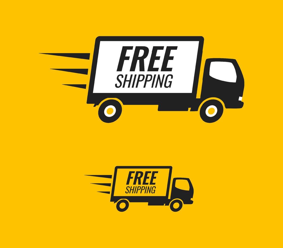 Free delivery symbol truck freight vector icon
