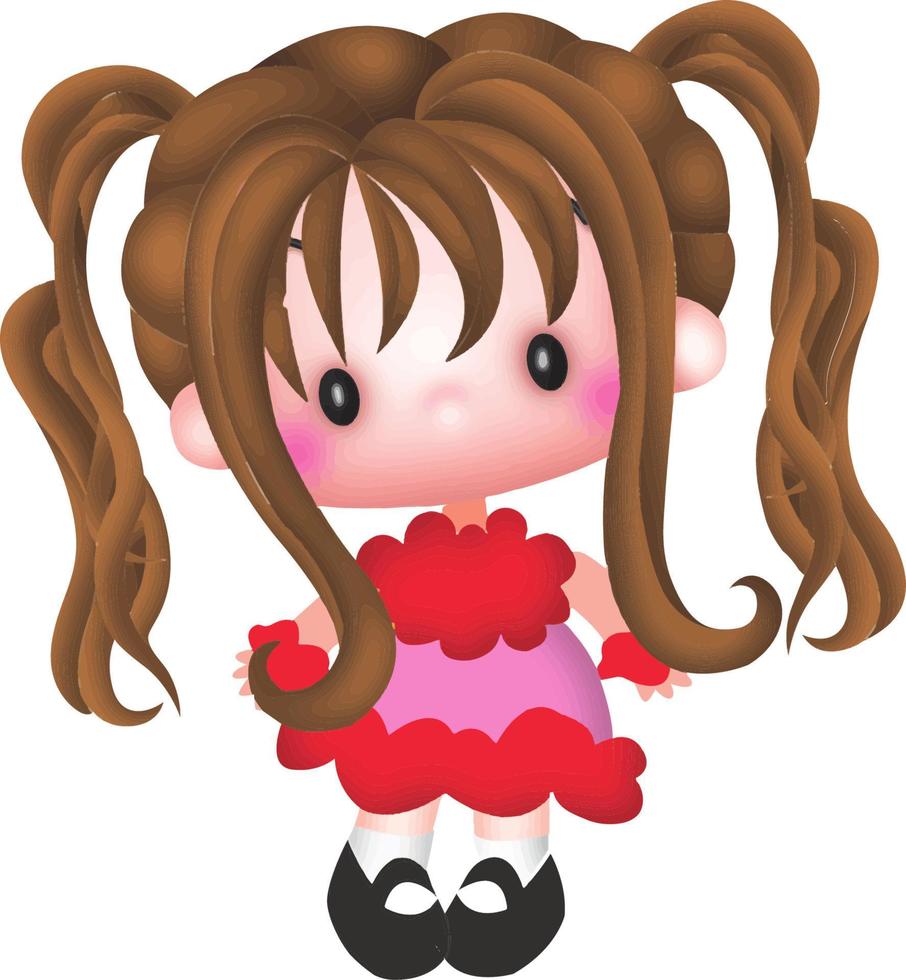 Girl cartoon character avatar profile cute vector