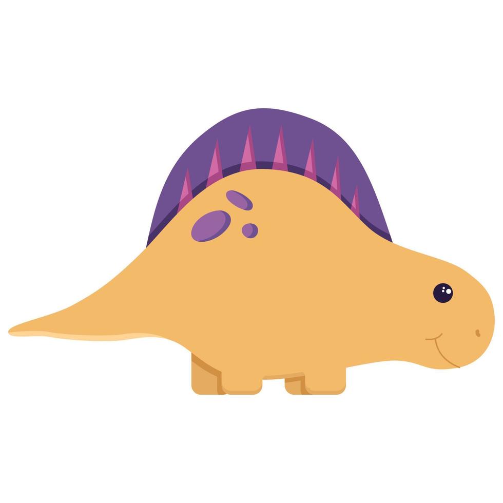 Cute dinosaur for decorating the nursery, Mesozoic era stickers for children, illustration in a flat style isolated on a white. vector