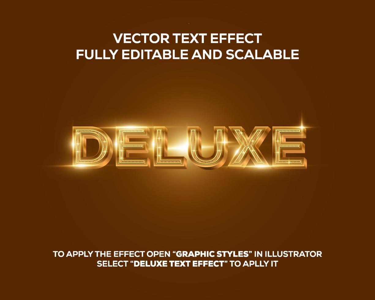 efecto de texto vectorial editable golden deluxe con brilloefecto de texto vectorial editable golden deluxe con brillo vector