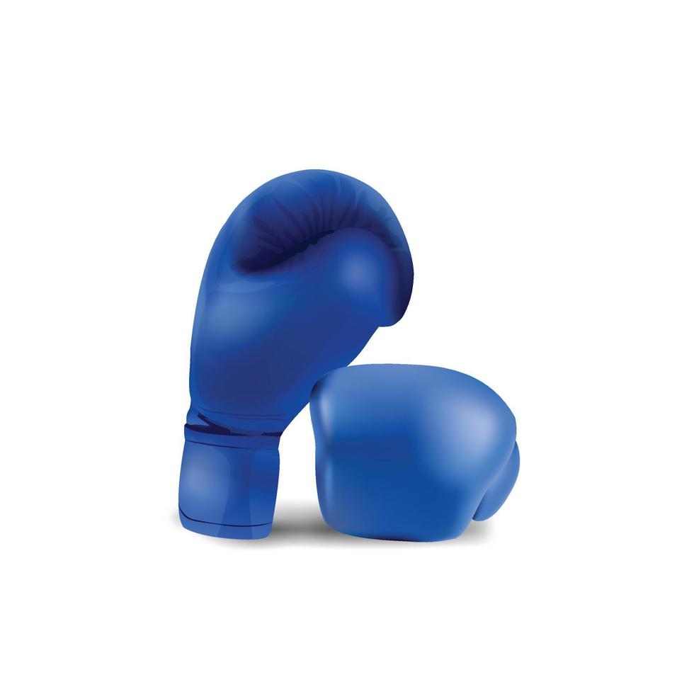 Boxing Blue gloves isolated on white background, vector illustration.