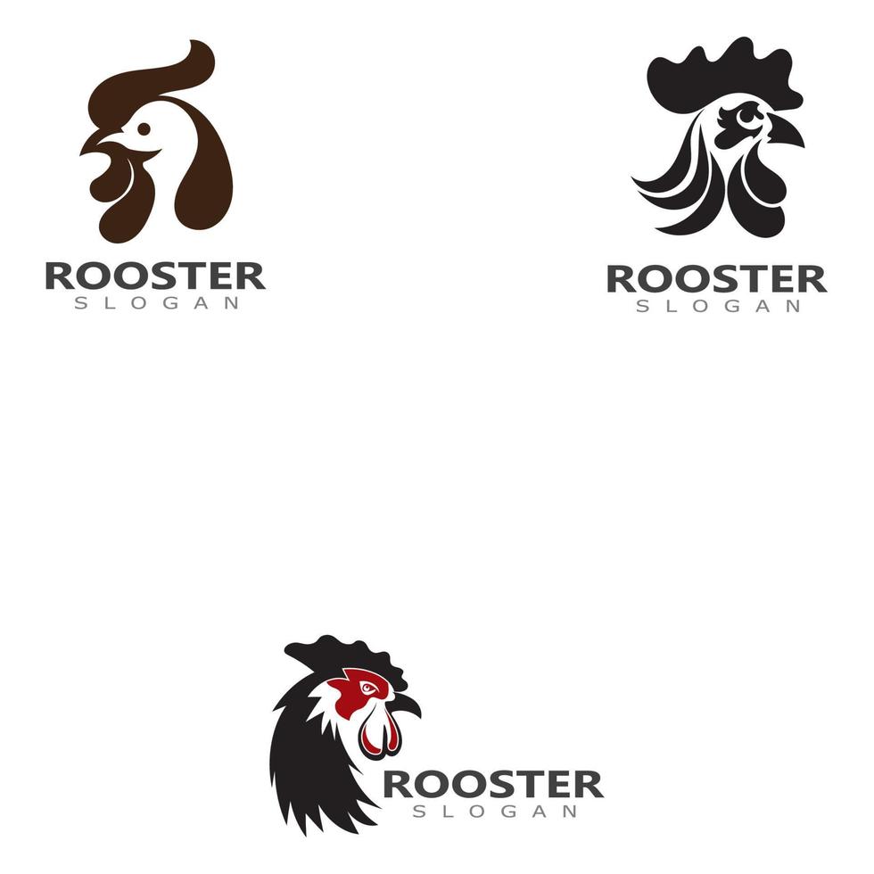 Vector Rooster head logo of animal design template